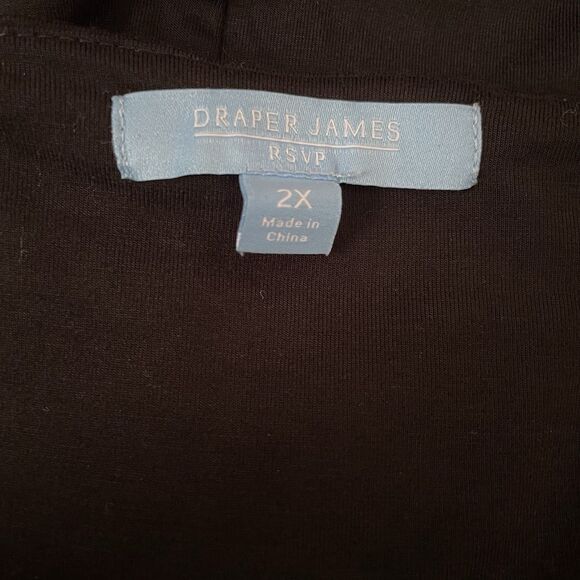 NEW Draper James RSVP Knit Wrap Dress Black Half Sleeve V-Neck Plus Size 2X NWT - Picture 11 of 14